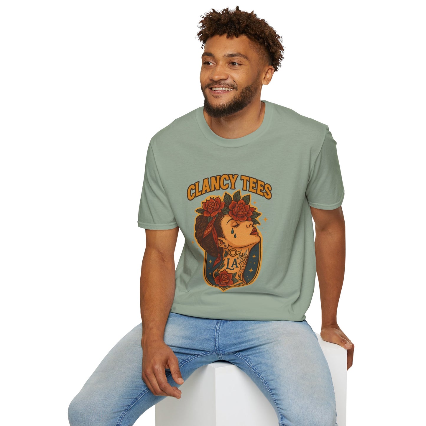 Unisex Tattoo Graphic Tee with Floral Design, Casual Everyday Wear, Gift for Friends, Fashionable Lounge Top, Cute Summer Shirt