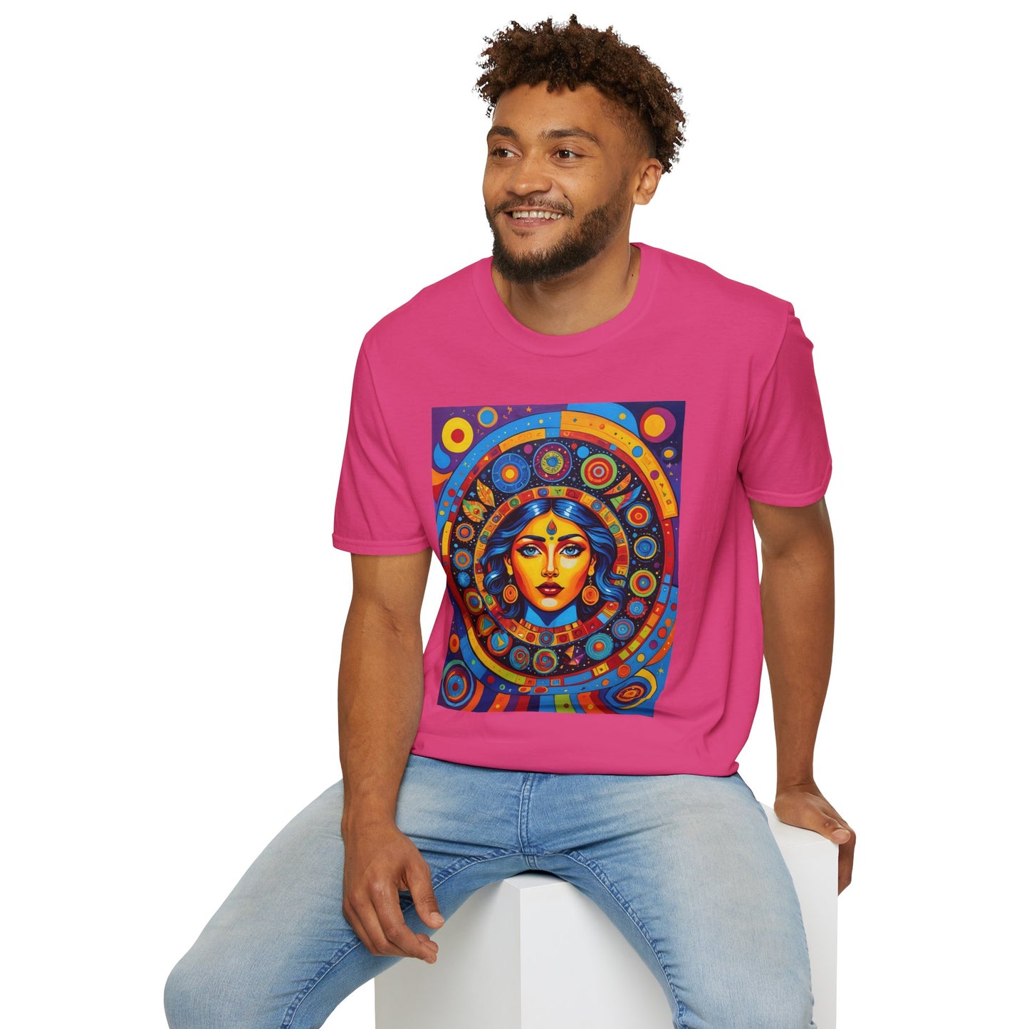 Vibrant Art T-Shirt - Unisex Softstyle Tee, Colorful Graphic Shirt, Gift for Art Lovers, Perfect for Casual Wear, Unique Statement Piece