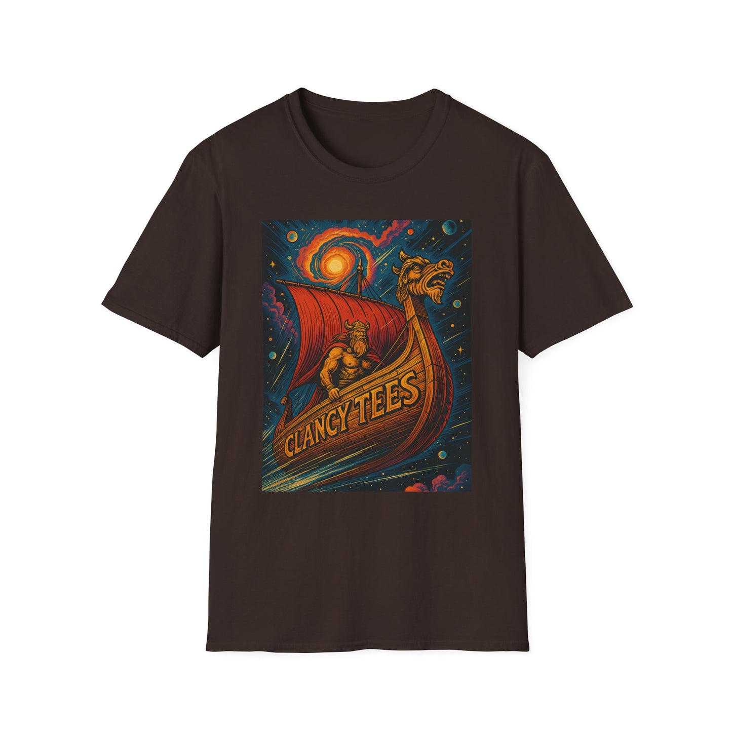 Viking Dragon Ship Shirt Norse Aesthetic Tee Mythology Graphic Gift for Fantasy Fans