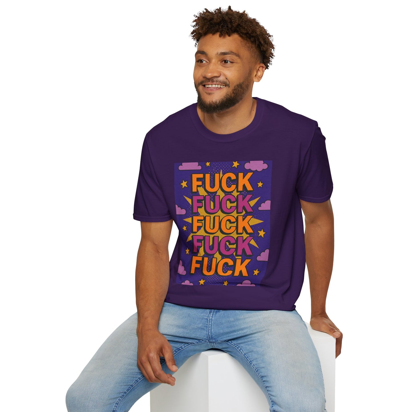 Stacked Fuck Shirt – Funny Profanity Graphic Tee for Overstimulated Adults, Stress Relief Wear, Gift for Burnouts, Cynics, and Sarcastic Friends