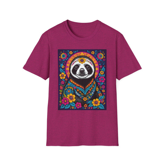 Psychedelic Sloth T Shirt Boho Animal Graphic Tee Trippy Festival Top Gift for Sloth Lovers