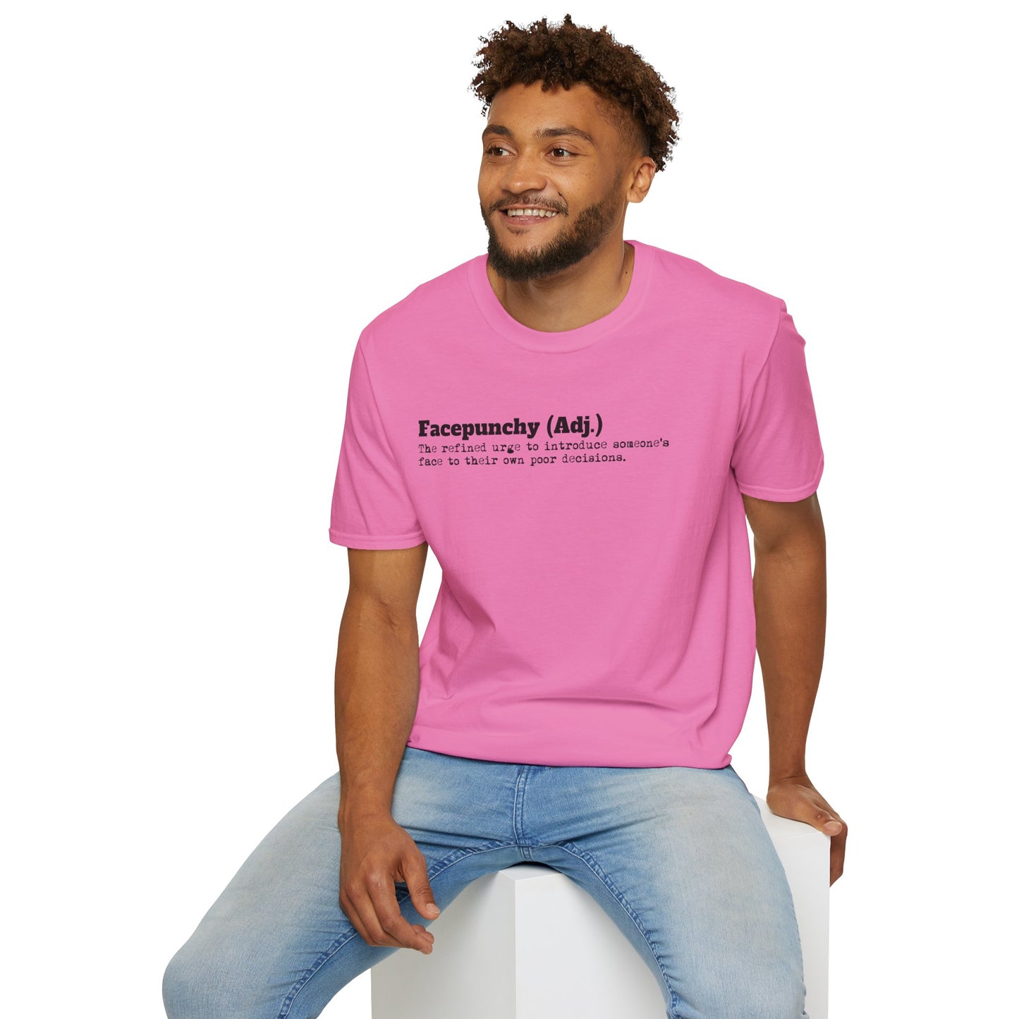 Facepunchy Definition T-Shirt Sarcastic Text Tee Funny Dictionary Shirt for Snarky People Gift for Coworkers with Attitude Passive Aggressive Humor