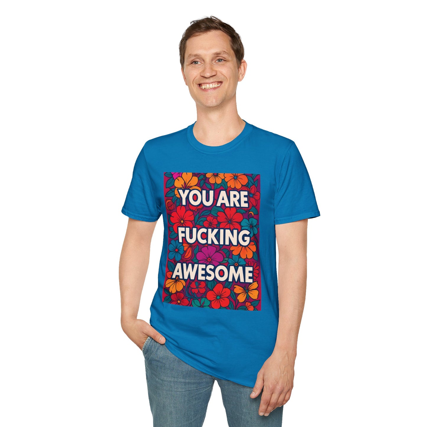 Colorful Inspirational Graphic T-Shirt, You Are Awesome Tee, Gift for Friends, Motivational Shirt, Casual Wear, Summer Vibes