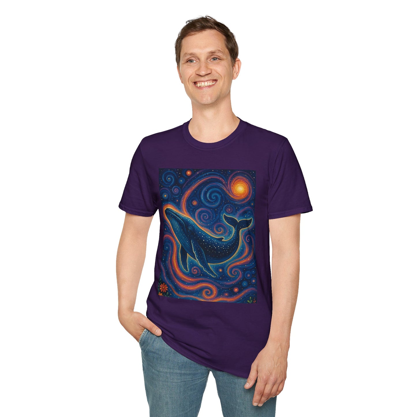 Cosmic Whale T-Shirt – Surreal Space Ocean Graphic Tee – Spiritual Whale Shirt Gift for Dreamers, Stargazers, Nature Nerds & Trippy Art Collectors