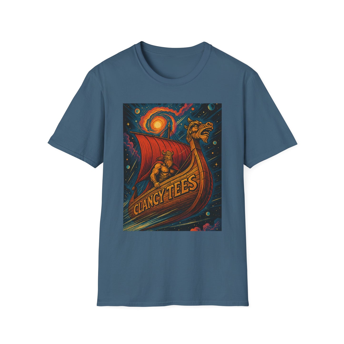 Viking Dragon Ship Shirt Norse Aesthetic Tee Mythology Graphic Gift for Fantasy Fans
