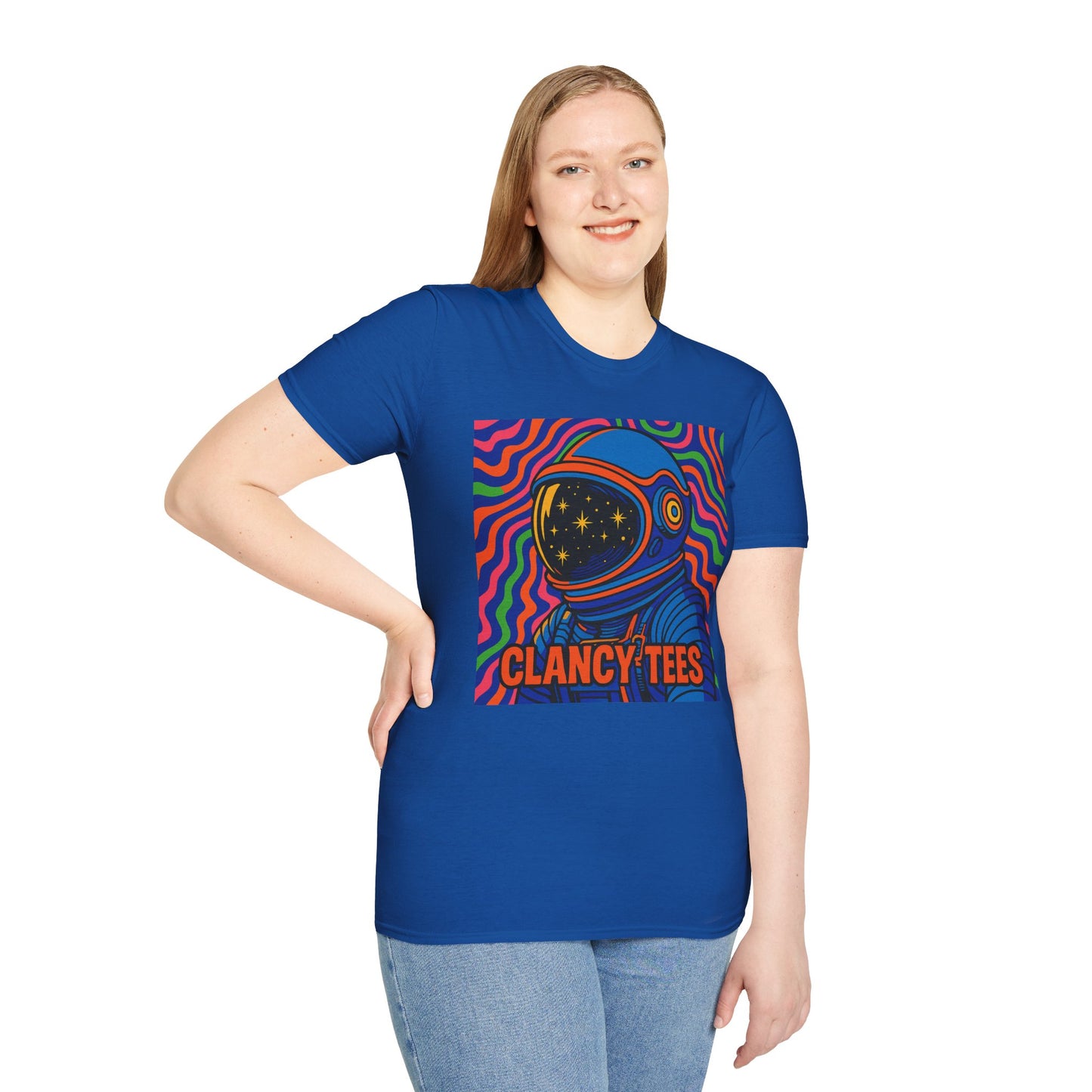 Cosmic Astronaut T-Shirt - Unisex Softstyle Tee, Space Lover Gift, Retro Vibes, Festival Wear, Graphic Tee