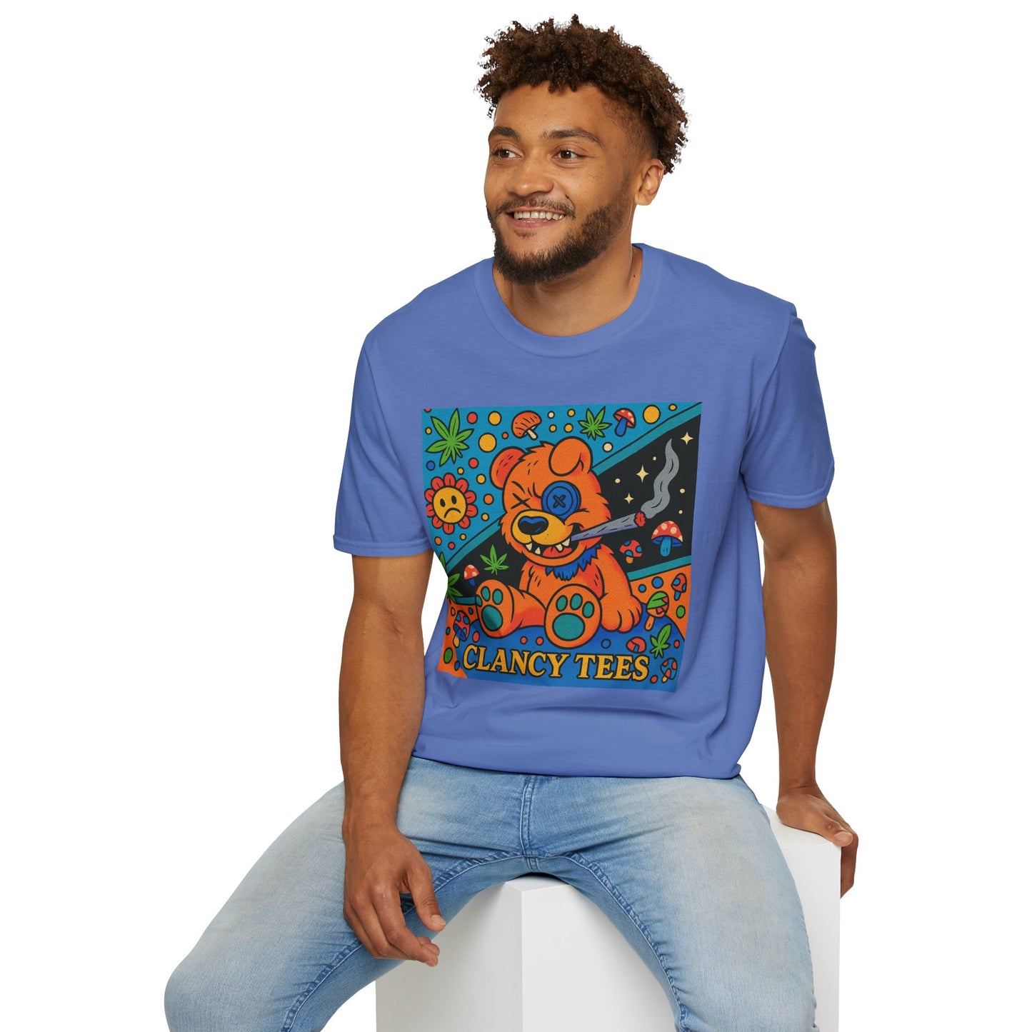 Vibrant Animal Graphic T-Shirt, Casual Tee for Pet Lovers, 420 Friendly Gift, Retro Style, Summer Wear, Fun Everyday Top
