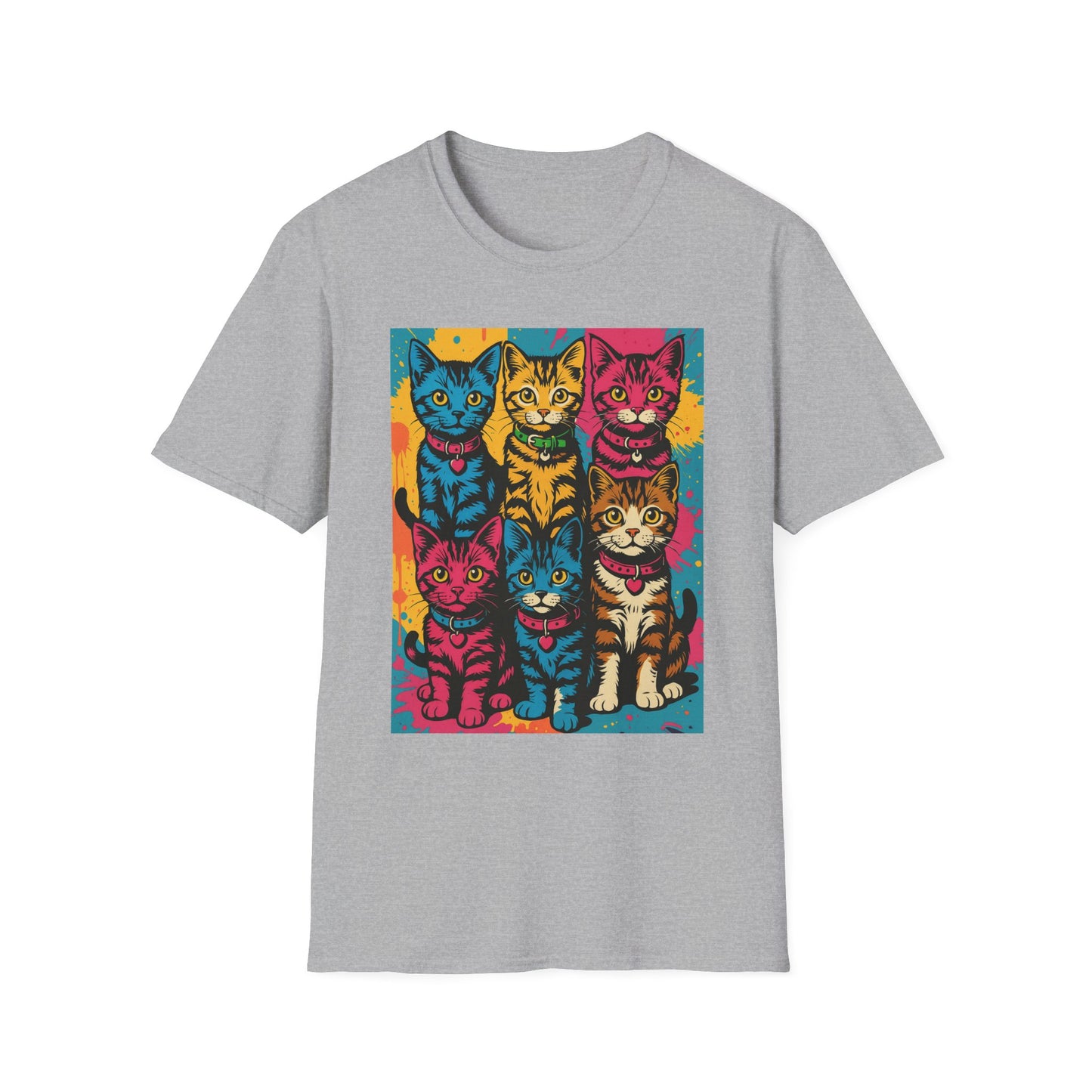 Rainbow Cats Art Shirt – Colorful Cat Lover Tee for Feline Fans – Funny Gift for Cat Moms, Pet Parents, Weird Cat People & Whimsical Animal Aesthetic