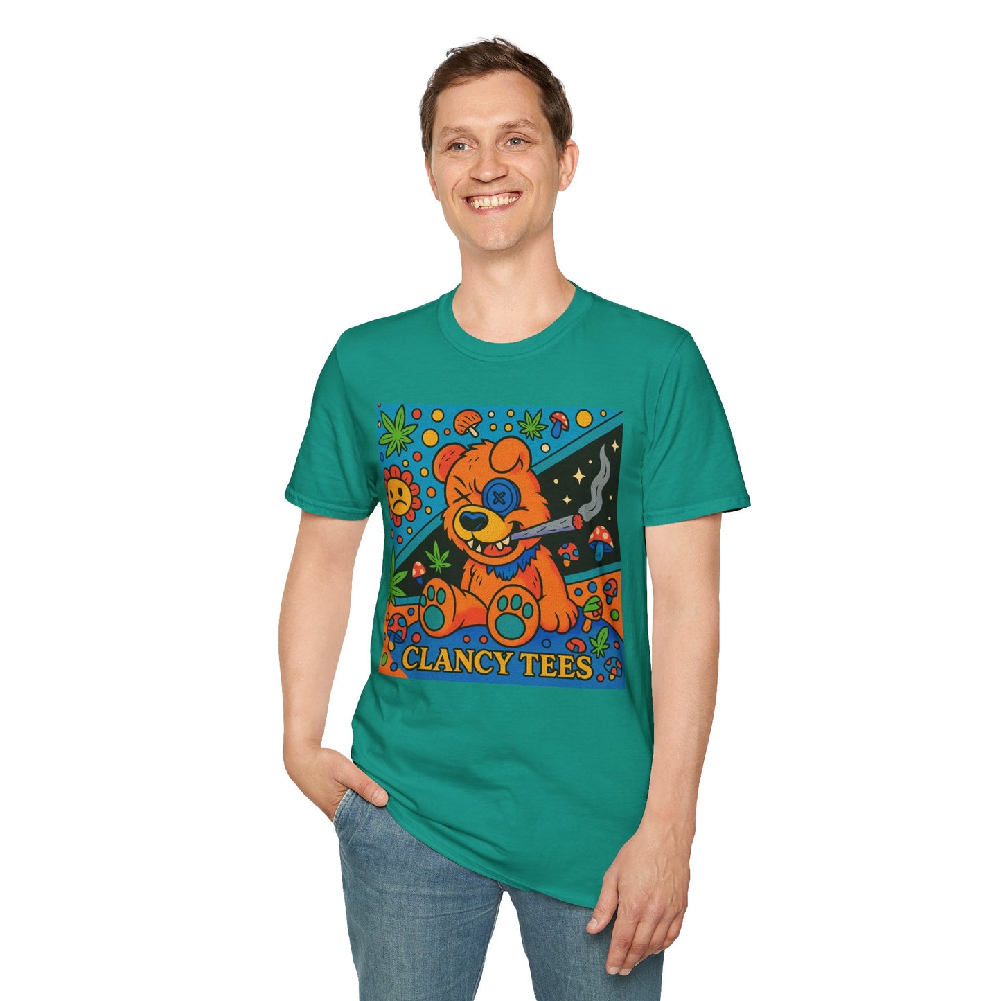 Vibrant Animal Graphic T-Shirt, Casual Tee for Pet Lovers, 420 Friendly Gift, Retro Style, Summer Wear, Fun Everyday Top