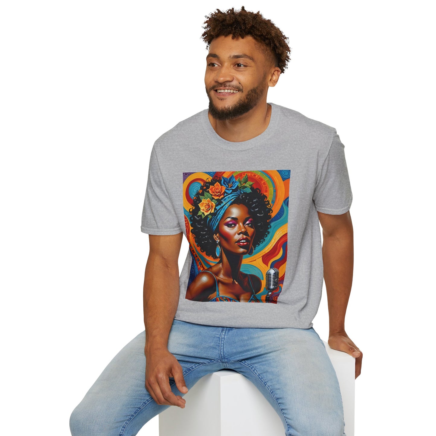 Afrofuturist Soul Singer T Shirt Cosmic Jazz Graphic Tee Retro Funk Fashion Music Artwork Top Gift for Soul Fans