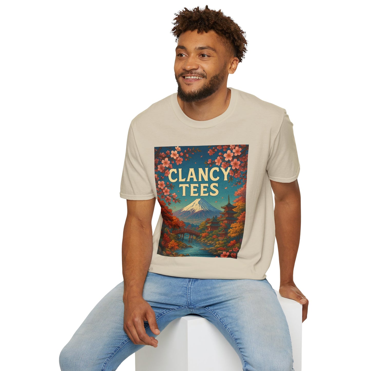 Clancy Tees Unisex Softstyle T-Shirt - Japanese Landscape Design, Gift for Nature Lovers, Vintage Aesthetic Tee, Casual Wear, Art [...]