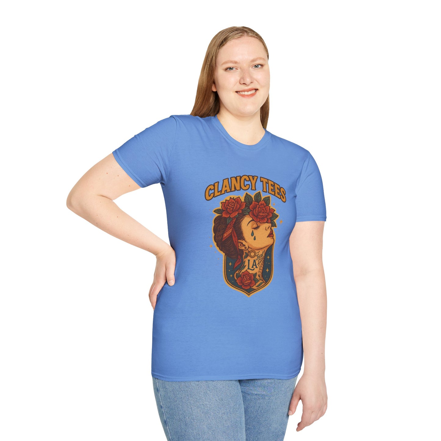 Unisex Tattoo Graphic Tee with Floral Design, Casual Everyday Wear, Gift for Friends, Fashionable Lounge Top, Cute Summer Shirt