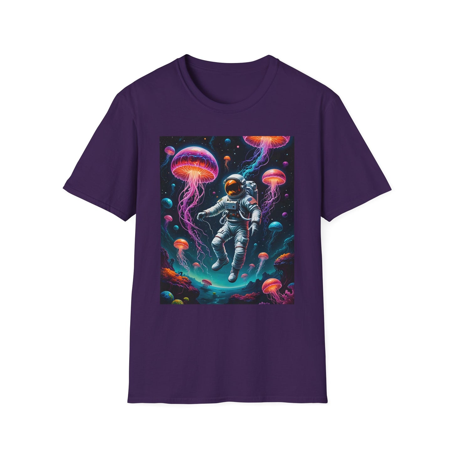 Cosmic Jellyfish T-Shirt, Astronaut Tee, Space Lover's Apparel, Unique Gift, Unisex Softstyle Shirt
