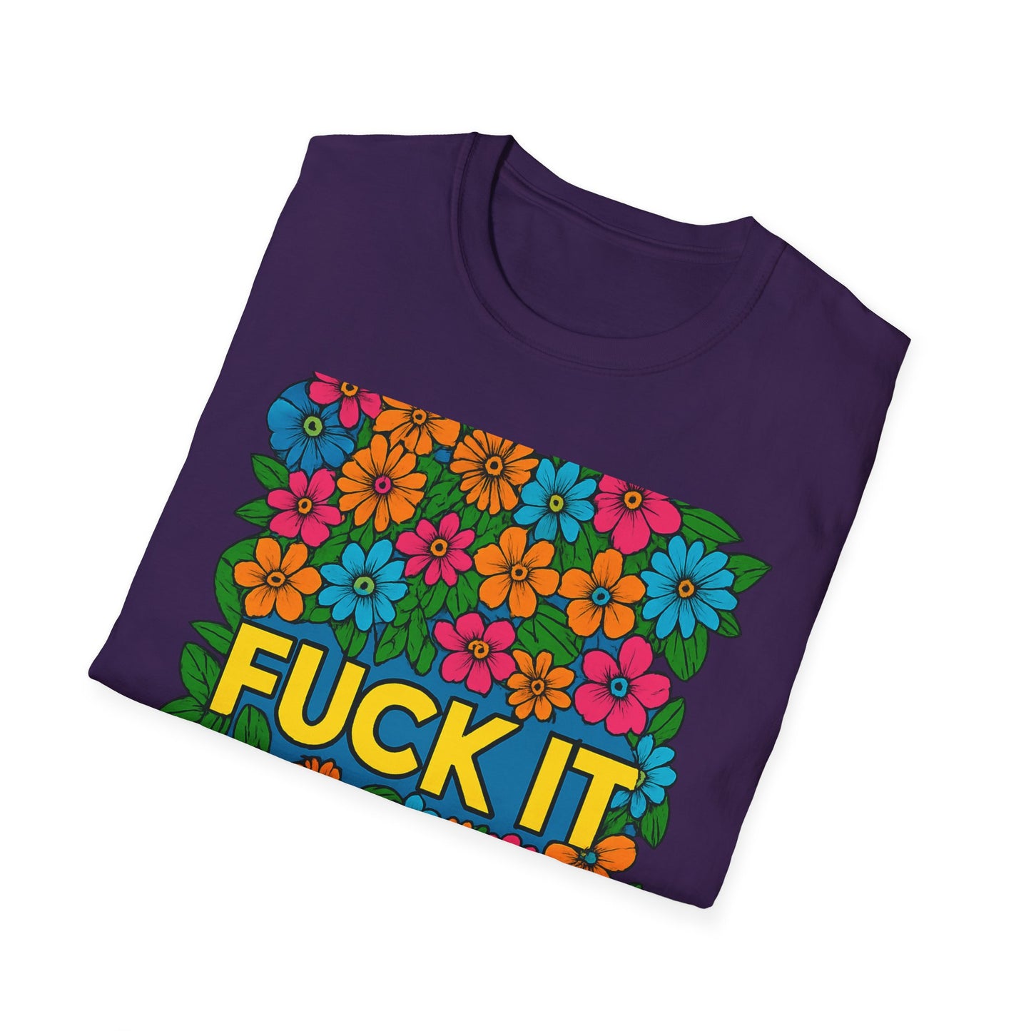 Colorful Floral Graphic T-Shirt, Casual Wear, Gift for Friends, Relaxed Style, Summer Outfit, Fun Statement Tee