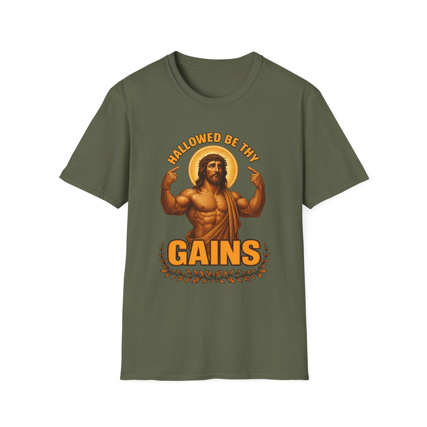 Jesus Gains Unisex T-Shirt, Funny Fitness Tee, Motivational Gym Shirt, Workout Apparel, Religious Gift, Christian Humor Clothing