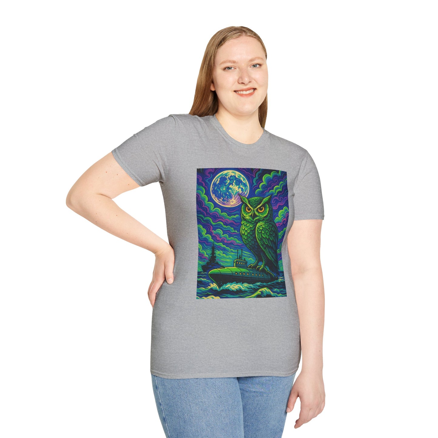 Psychedelic Owl T-Shirt – Trippy Moonlight Animal Tee – Gift for Night Owls, Nature Lovers, Surreal Art Fans & Creatures of the Cosmic Forest