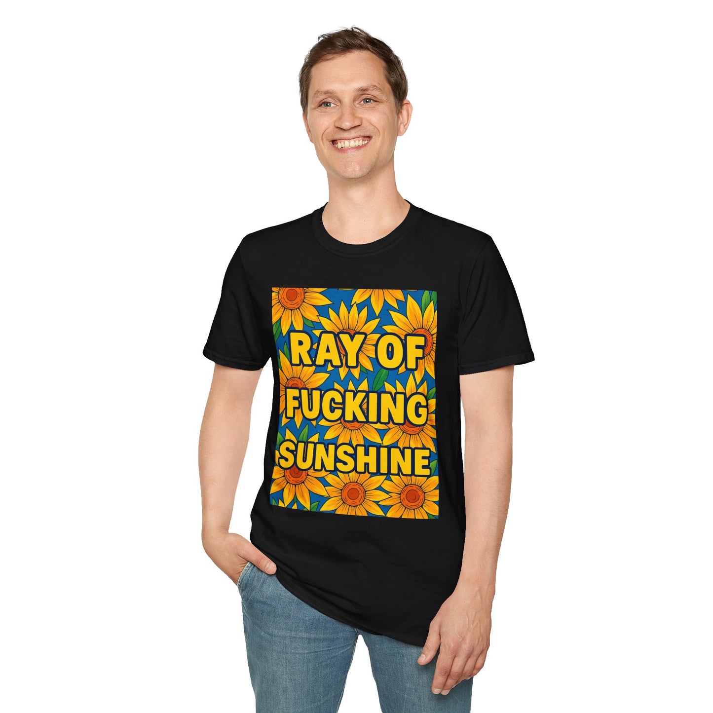 Cheerful Graphic Tee: "Ray of Fucking Sunshine" Unisex Softstyle T-Shirt | Gift for Friends, Casual Wear, Summer Vibes, Birthday Gift, [...]