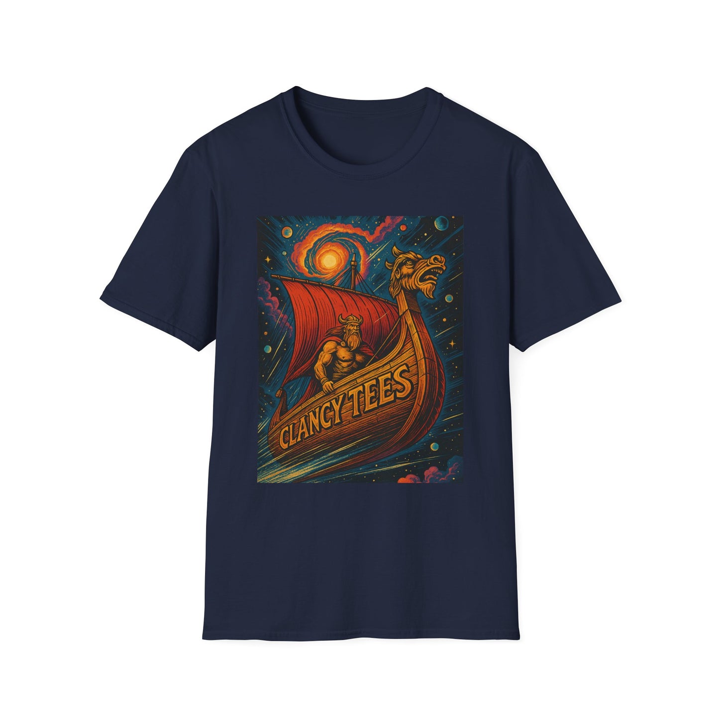 Viking Dragon Ship Shirt Norse Aesthetic Tee Mythology Graphic Gift for Fantasy Fans
