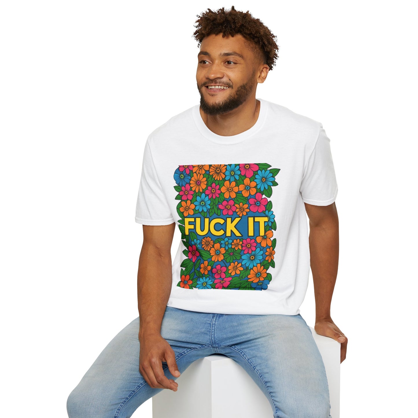 Colorful Floral Graphic T-Shirt, Casual Wear, Gift for Friends, Relaxed Style, Summer Outfit, Fun Statement Tee