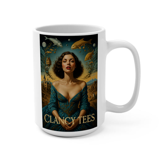 Surreal Fantasy Queen Mug Dreamlike Artwork Ceramic Coffee Cup Gift for Art Lovers