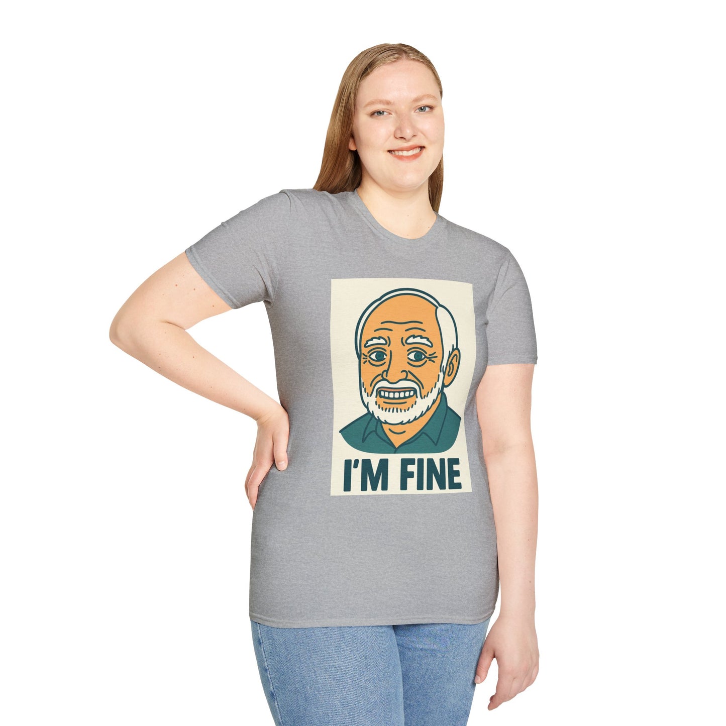 Humorous Unisex T-Shirt - 'I'M FINE', Funny Gift, Casual Wear, Everyday Humor, Father's Day Tee, Gift for Dad
