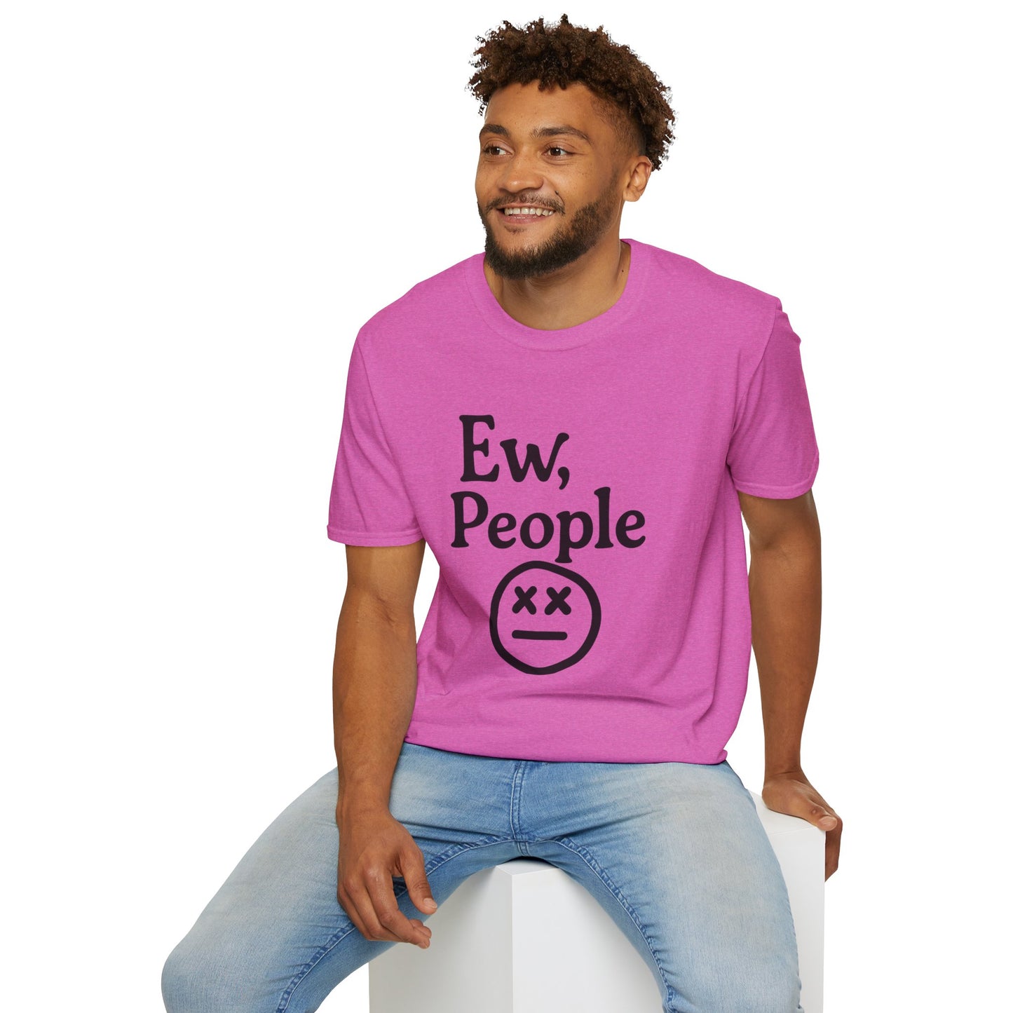 Ew, People Unisex Softstyle T-Shirt | Funny Graphic Tee for Introverts, Gift for Friends, Casual Wear, Comfortable Everyday Shirt