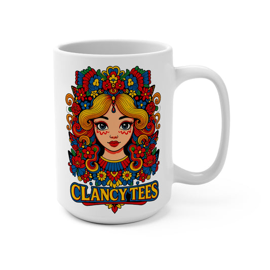 Psychedelic Folk Art Coffee Mug Retro Boho Ceramic Cup Gift For Friends