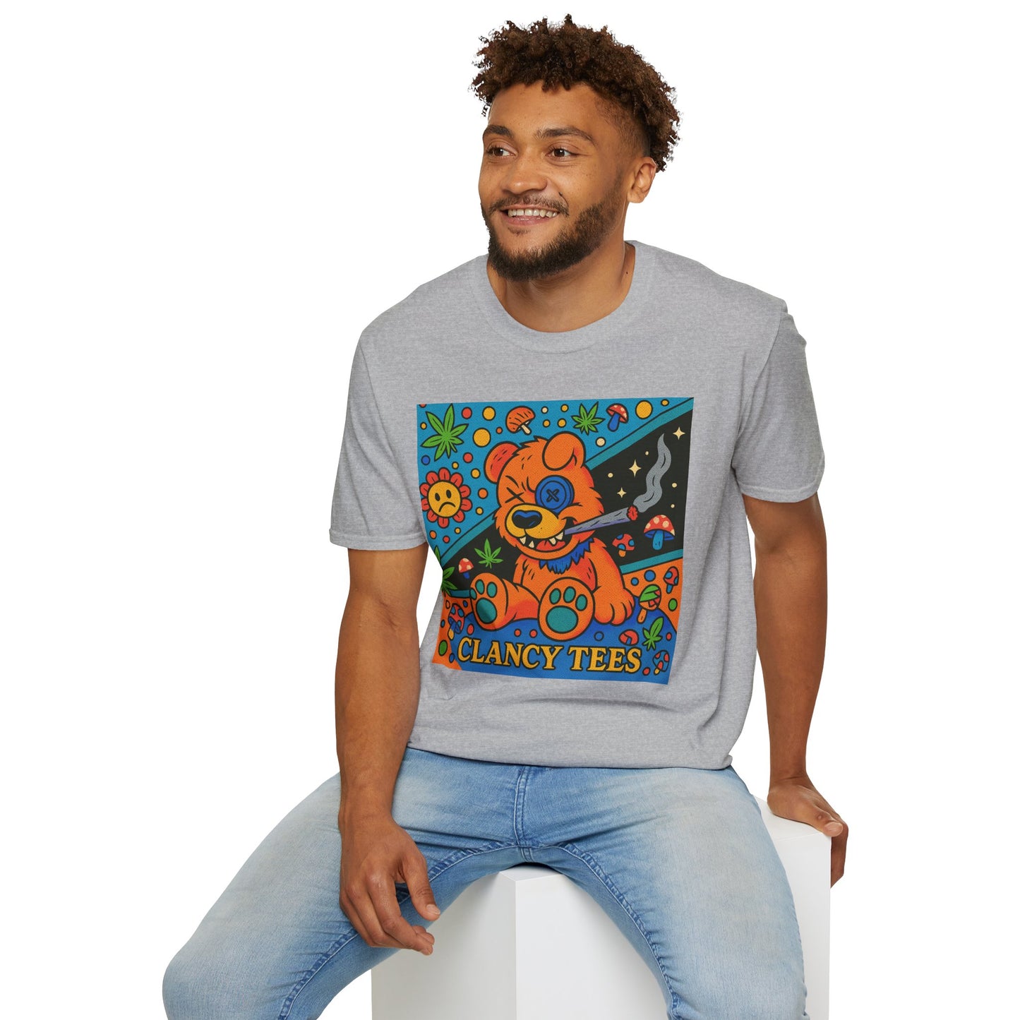 Vibrant Animal Graphic T-Shirt, Casual Tee for Pet Lovers, 420 Friendly Gift, Retro Style, Summer Wear, Fun Everyday Top