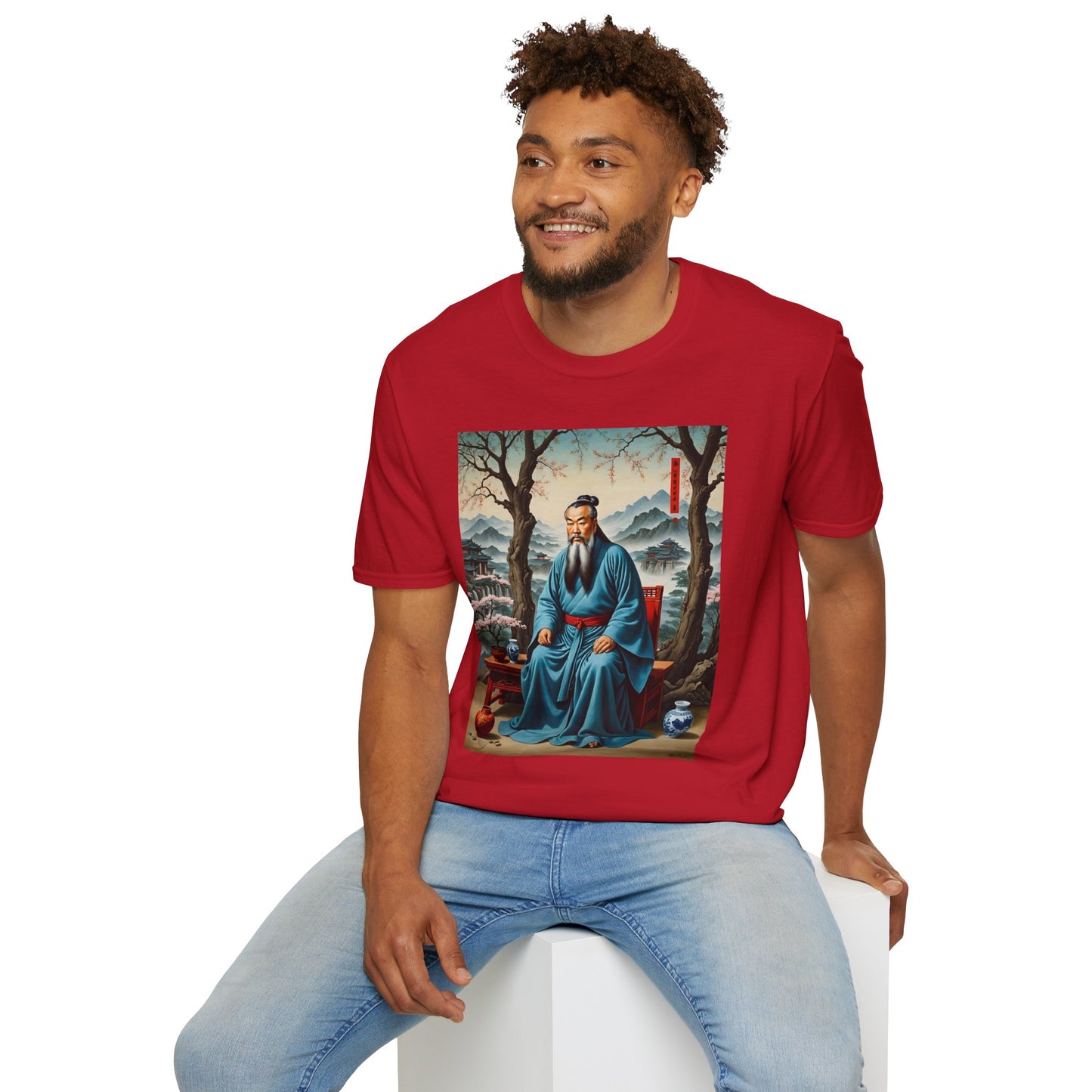 Ancient Scholar T-Shirt Eastern Wisdom Graphic Tee Traditional Art Shirt Gift for History Buffs Gift for Philosophy Fans Timeless Cultural Artwork