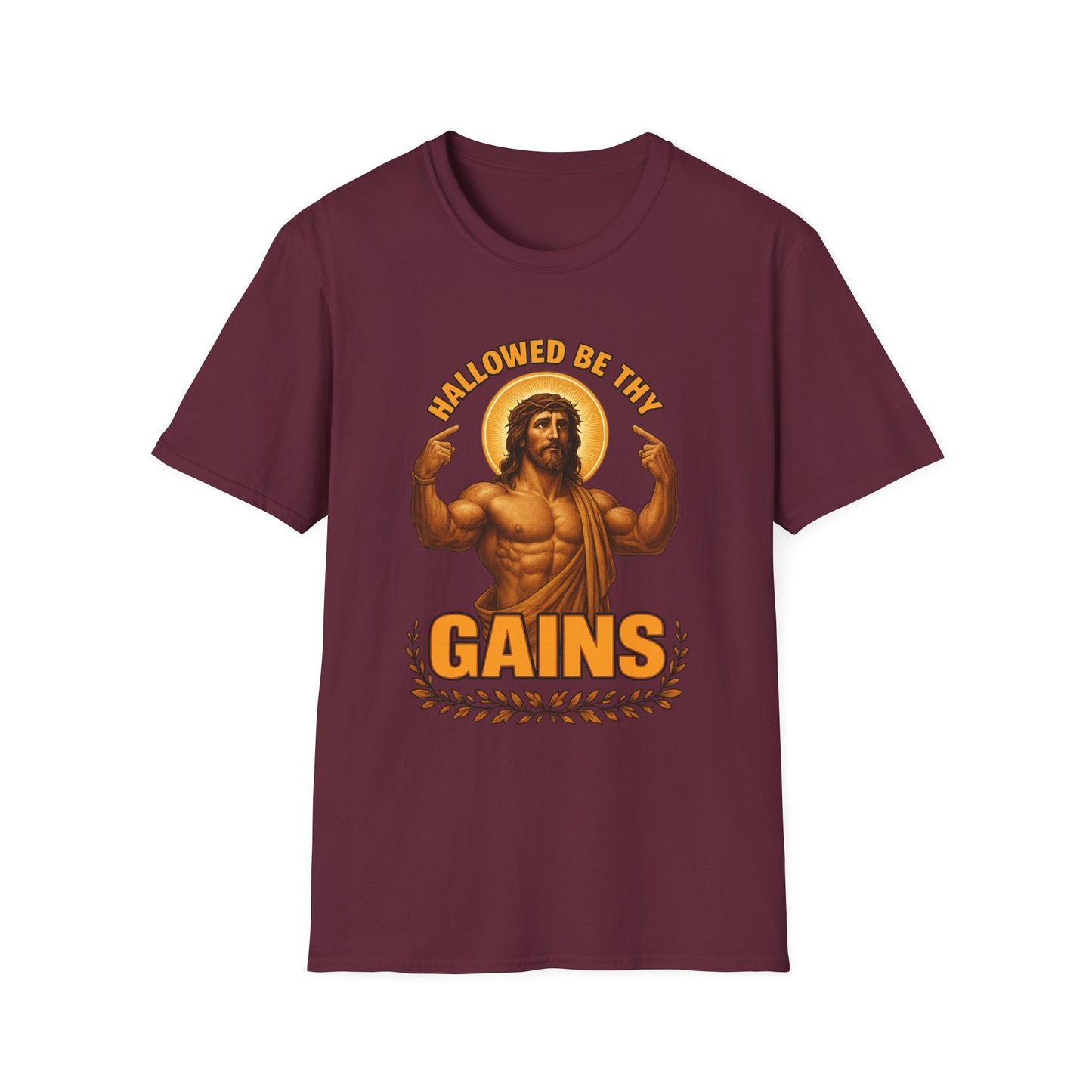 Jesus Gains Unisex T-Shirt, Funny Fitness Tee, Motivational Gym Shirt, Workout Apparel, Religious Gift, Christian Humor Clothing