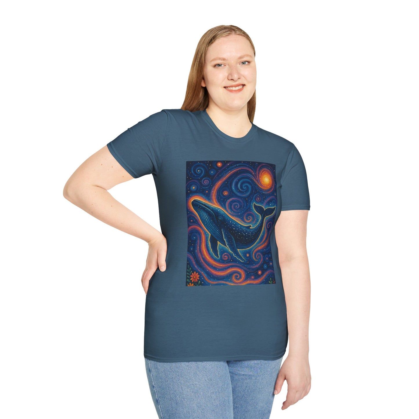 Cosmic Whale T-Shirt – Surreal Space Ocean Graphic Tee – Spiritual Whale Shirt Gift for Dreamers, Stargazers, Nature Nerds & Trippy Art Collectors