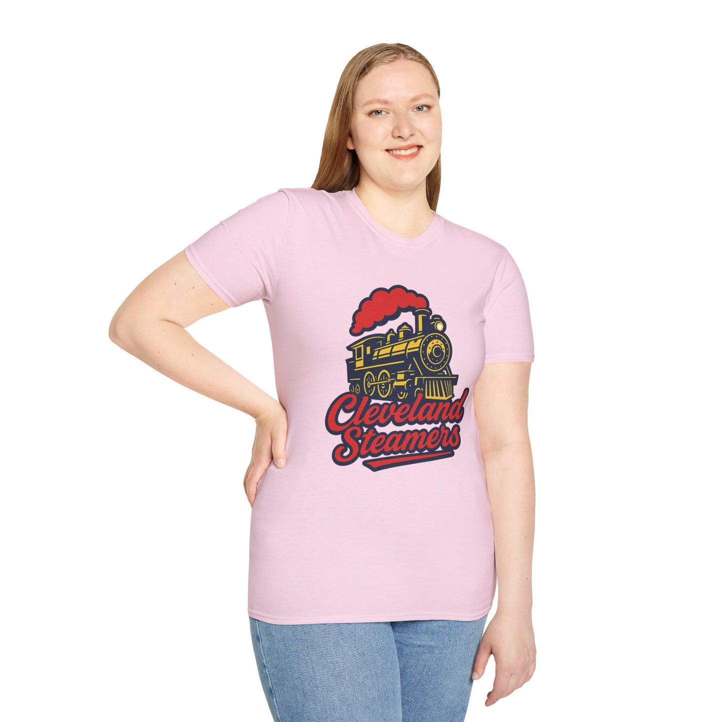 Cleveland Steamers Funny Train T Shirt Retro Sports Parody Tee Gift for Cleveland Fans Gag Shirt Locomotive Joke Apparel for Adults