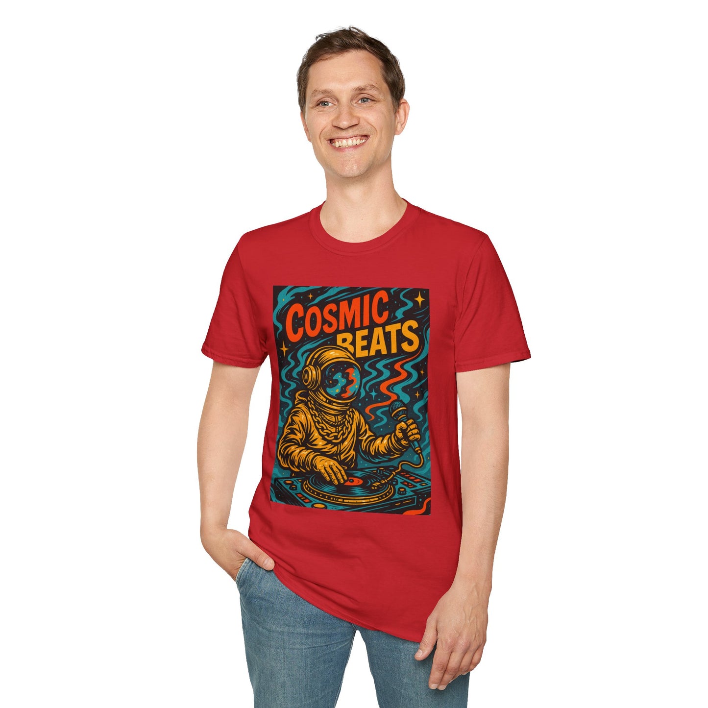 Astronaut DJ Shirt Cosmic Beats Tee Space Music Graphic Gift for EDM Lovers