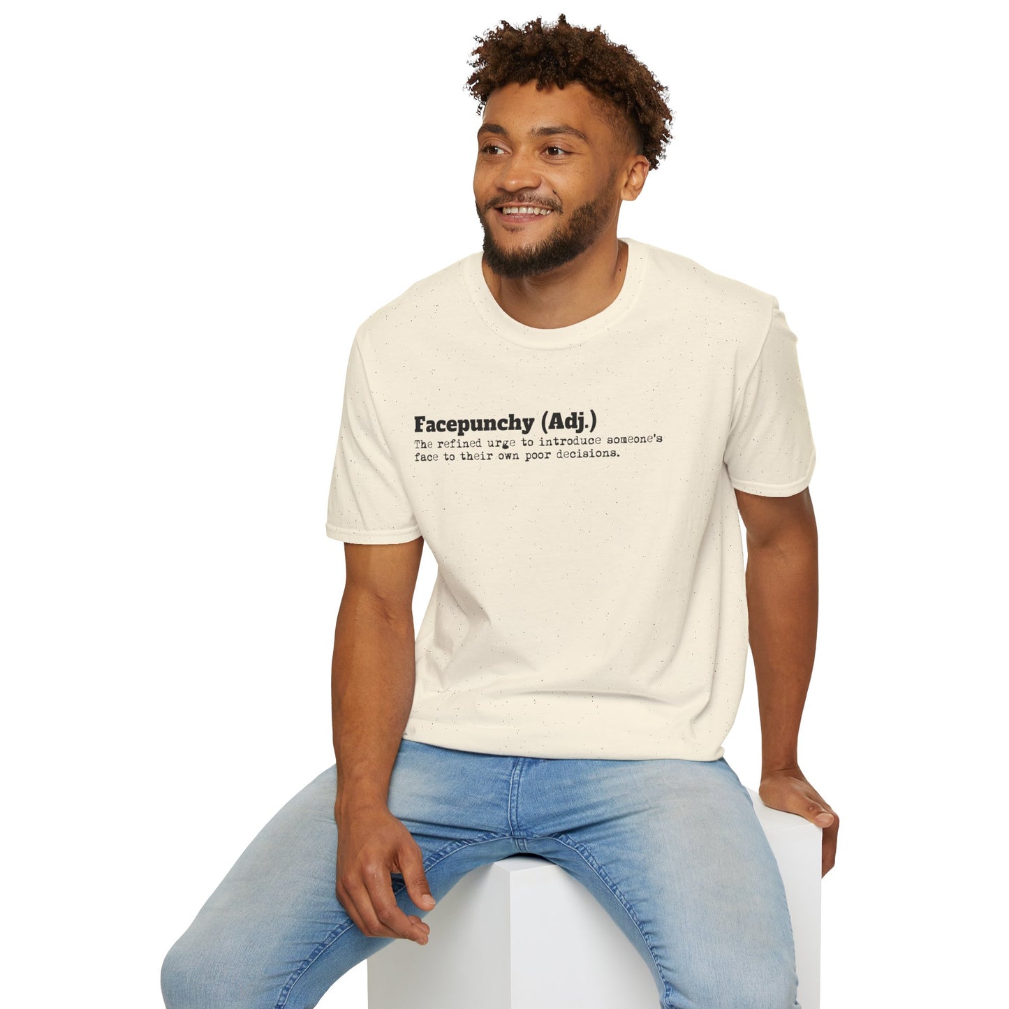 Facepunchy Definition T-Shirt Sarcastic Text Tee Funny Dictionary Shirt for Snarky People Gift for Coworkers with Attitude Passive Aggressive Humor