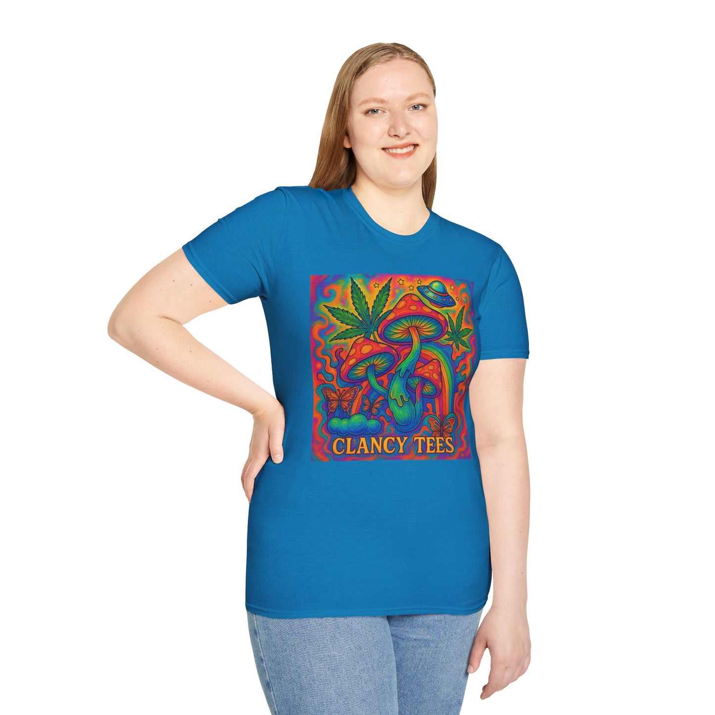 Colorful Psychedelic T-Shirt, Fun Graphic Tee for Music Festivals, Unique Gift for Friends, Retro Style Shirt, Unisex Softstyle Tee