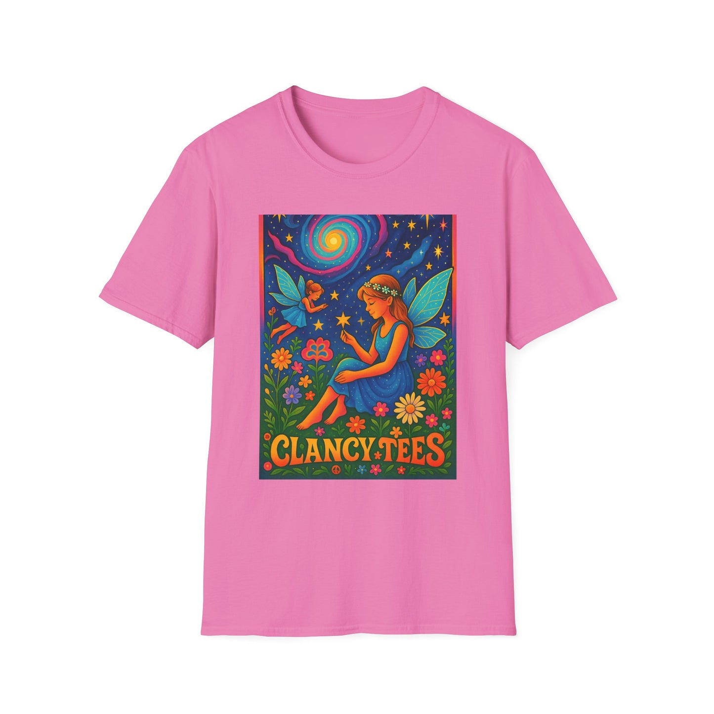 Fairy Garden T-Shirt Whimsical Fantasy Graphic Tee Cosmic Nature Shirt Gift for Dreamers Gift for Fairy Lovers Vibrant Magical Artwork