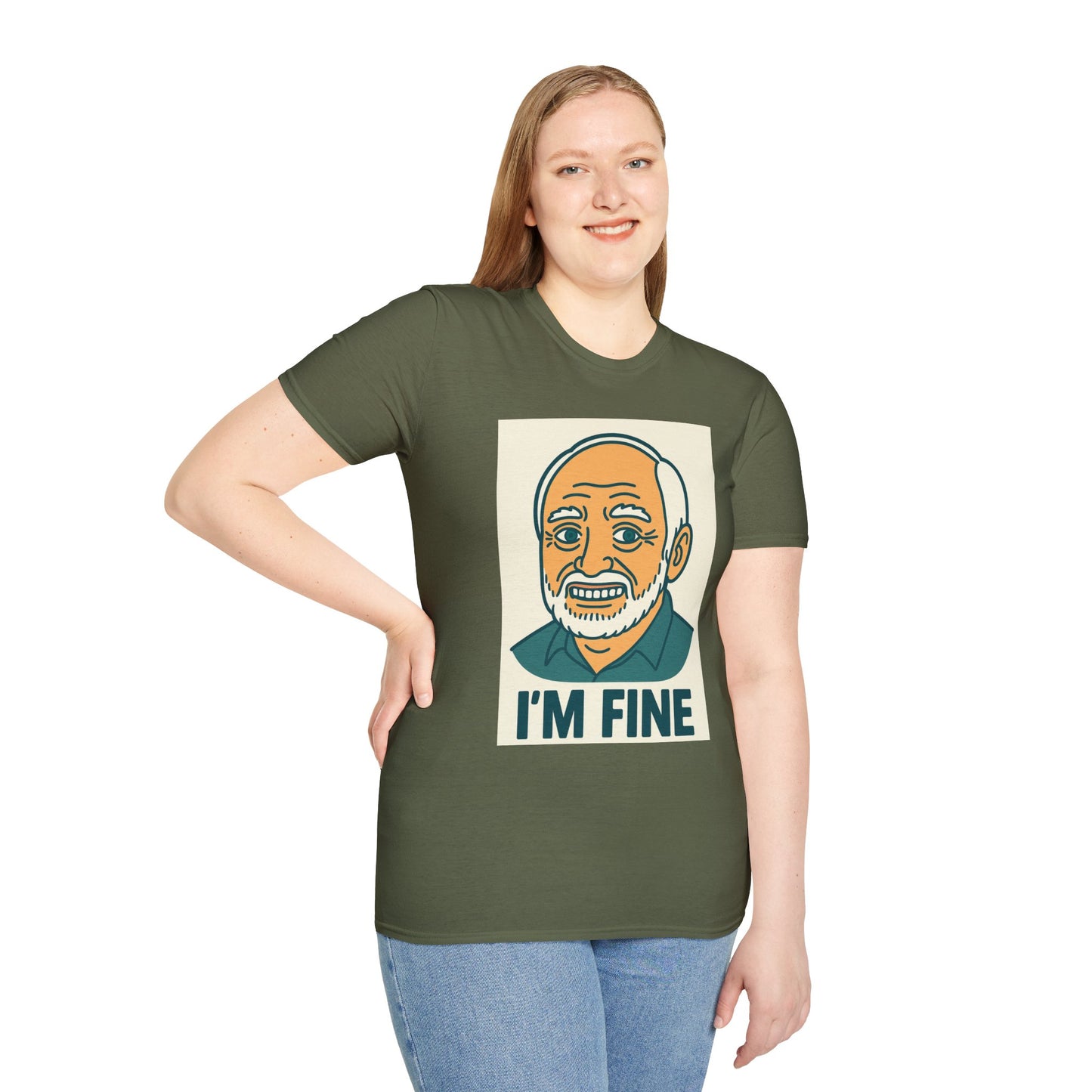 Humorous Unisex T-Shirt - 'I'M FINE', Funny Gift, Casual Wear, Everyday Humor, Father's Day Tee, Gift for Dad