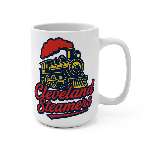 Cleveland Steamers Mug Funny 15oz Ceramic Coffee Cup Retro Train Design Gift For Sports Fans