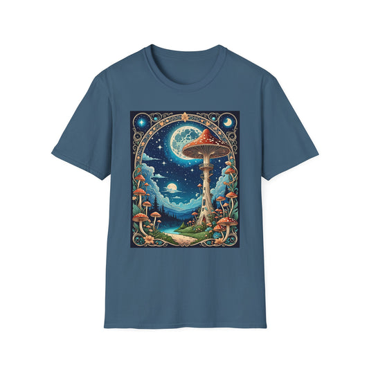 Psychedelic Mushroom Forest Shirt – Trippy Moonlight Nature Tee – Gift for Shroom Enthusiasts, Fantasy Fans, and Dreamy Escapists