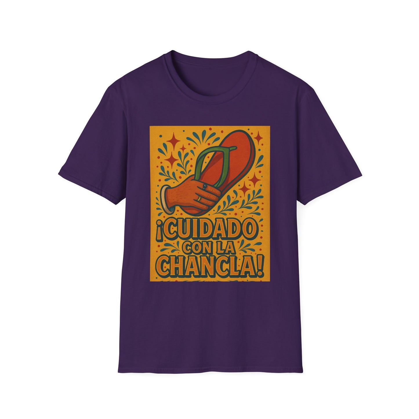 Cuidado Con La Chancla T-Shirt Funny Spanish Graphic Tee Latin Humor Shirt Fiesta Party Shirt Gift for Hispanic Friends Gift for Moms Gift for Abuela