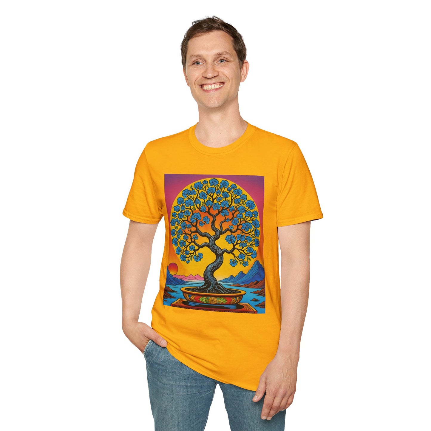 Spiritual Tree Graphic T-Shirt | Unisex Softstyle Tee | Nature Lover Gift | Bohemian Apparel | Yoga Shirt | Eco-Friendly Clothing | Art Tee