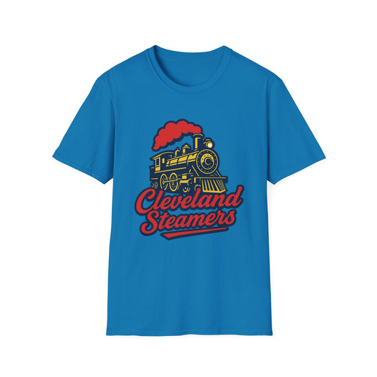 Cleveland Steamers Funny Train T Shirt Retro Sports Parody Tee Gift for Cleveland Fans Gag Shirt Locomotive Joke Apparel for Adults