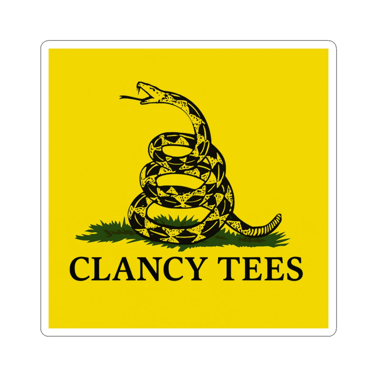 ClancyTees Snake Emblem Sticker – Kiss Cut Vinyl Decal, Bold Symbolic Artwork, Retro Graphic Design, Gift for Collectors