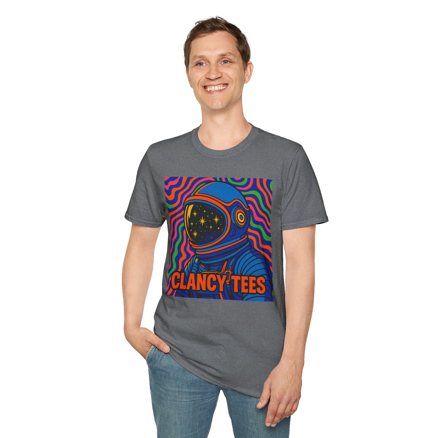 Cosmic Astronaut T-Shirt - Unisex Softstyle Tee, Space Lover Gift, Retro Vibes, Festival Wear, Graphic Tee