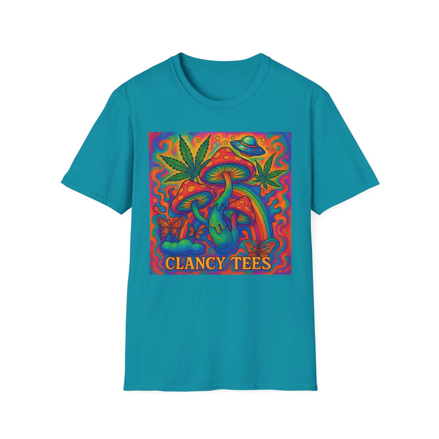 Colorful Psychedelic T-Shirt, Fun Graphic Tee for Music Festivals, Unique Gift for Friends, Retro Style Shirt, Unisex Softstyle Tee