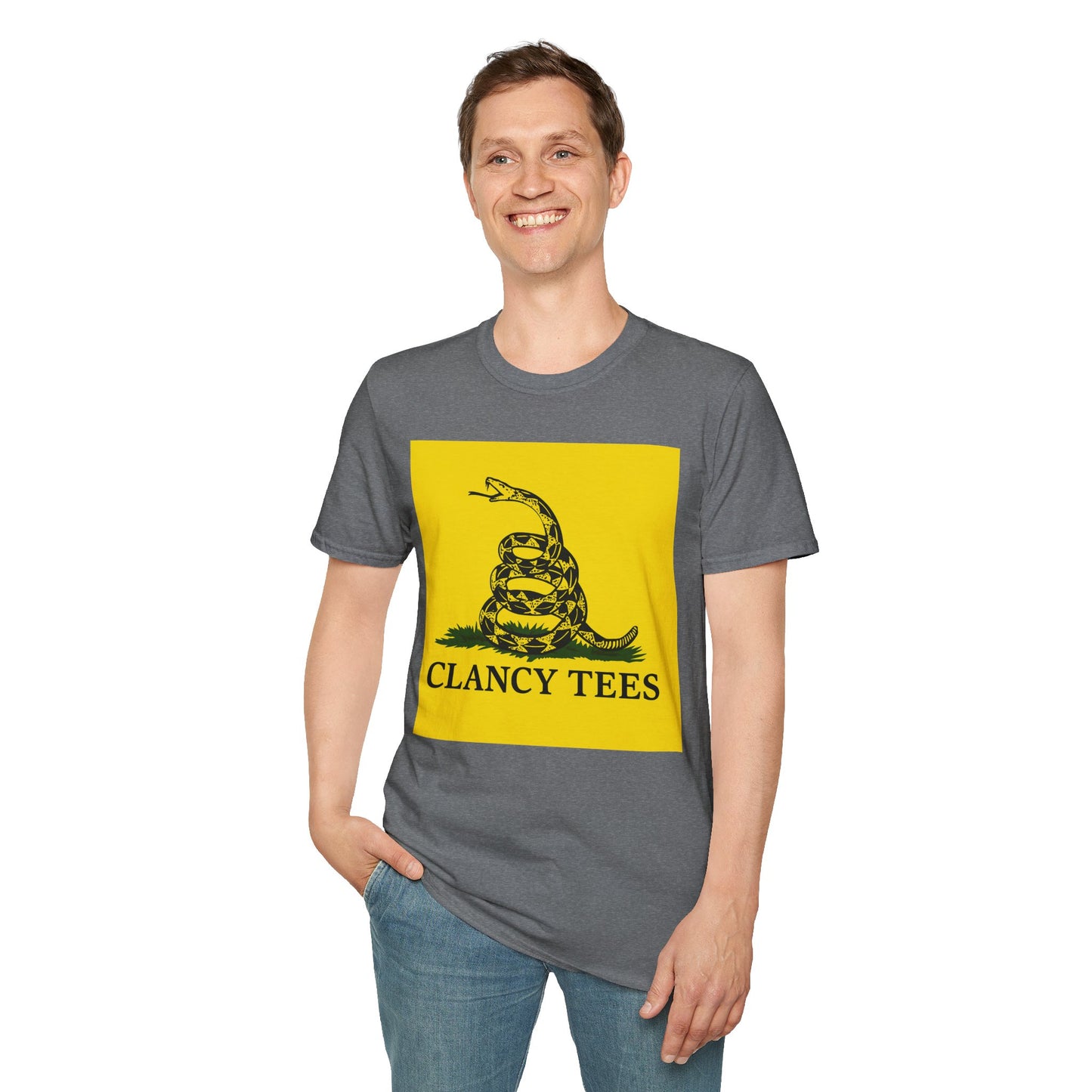 Coiled Snake Parody Tee – Satirical Rattlesnake Shirt – Gift for Sarcastic Rebels, Libertarian Dropouts, and Political Burnouts