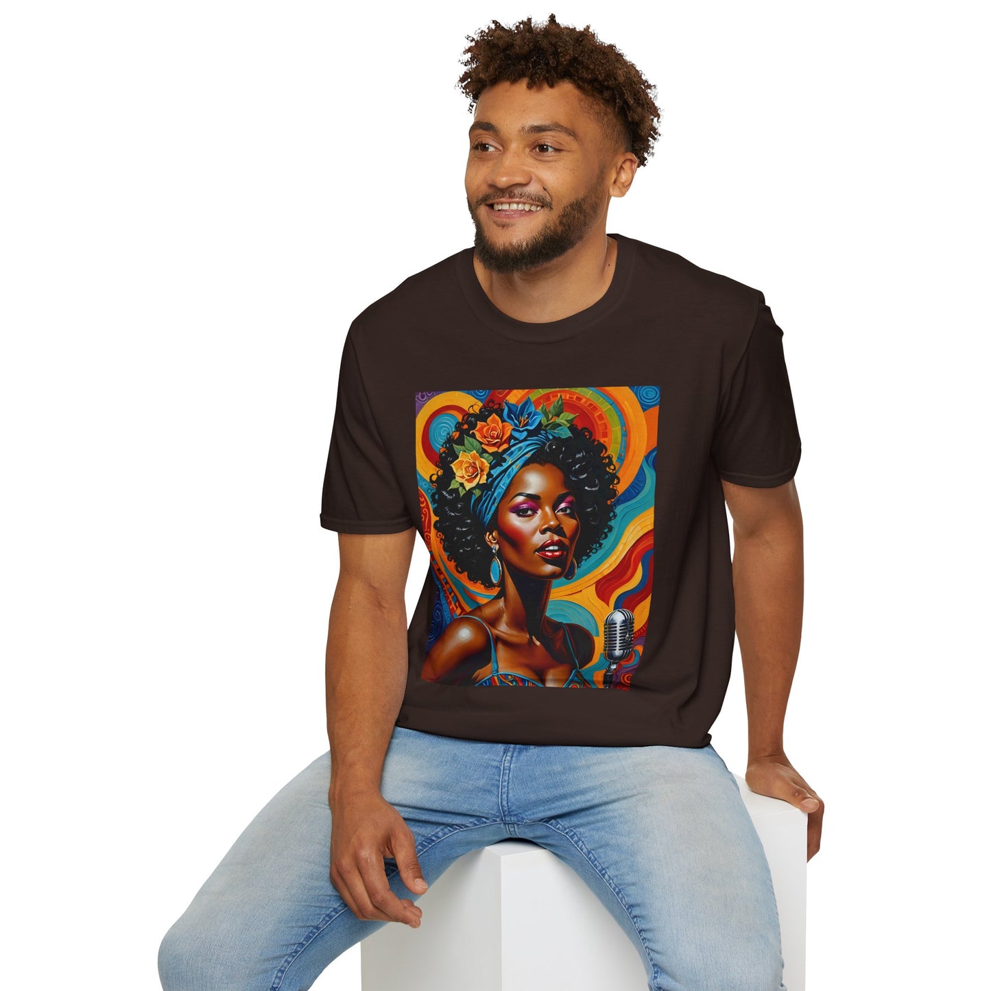 Afrofuturist Soul Singer T Shirt Cosmic Jazz Graphic Tee Retro Funk Fashion Music Artwork Top Gift for Soul Fans
