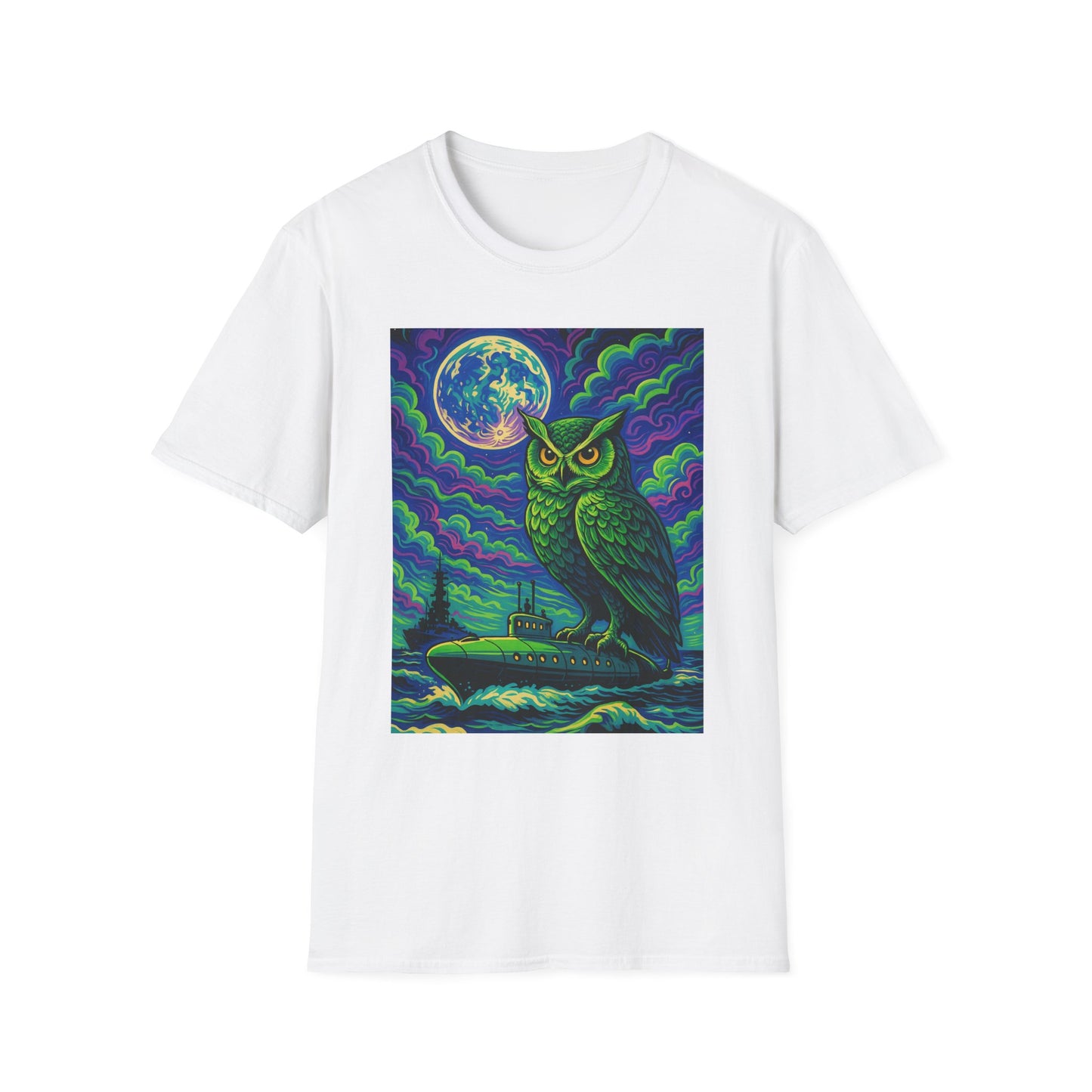 Psychedelic Owl T-Shirt – Trippy Moonlight Animal Tee – Gift for Night Owls, Nature Lovers, Surreal Art Fans & Creatures of the Cosmic Forest