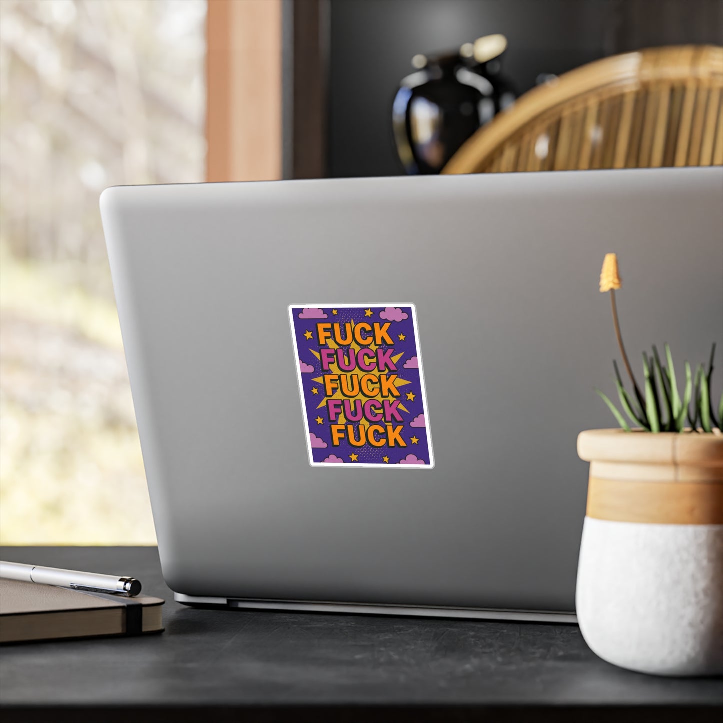 Funny Profanity Sticker – Kiss Cut Vinyl Decal, Bold Graphic Design, Relatable Humor Aesthetic, Gift for Sarcastic Friends