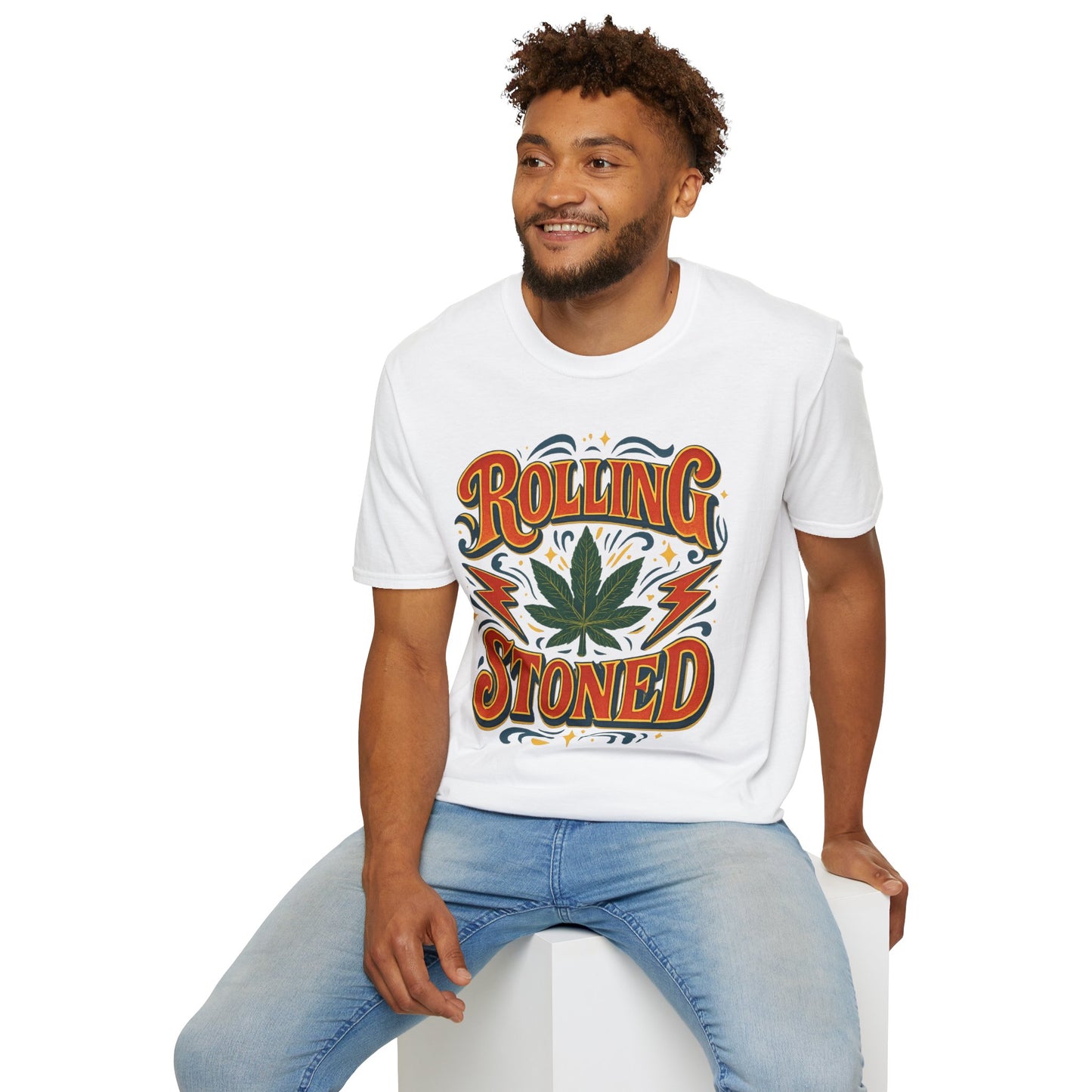 Rolling Stoned Weed Shirt – Funny Cannabis Leaf Tee – Gift for Potheads, 420 Smokers, Stoner Music Fans, and Chill Marijuana Enthusiasts
